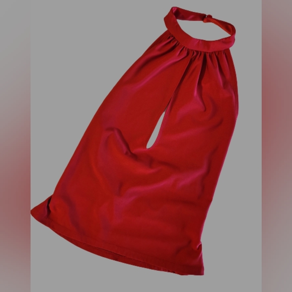 Red Halter With Back Cut-Outs - Picture 5 of 5